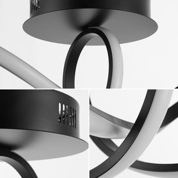 Chantelle 19.5" Modern Minimalist Aluminum Loop Integrated LED Semi Flush Mount - JONATHAN Y